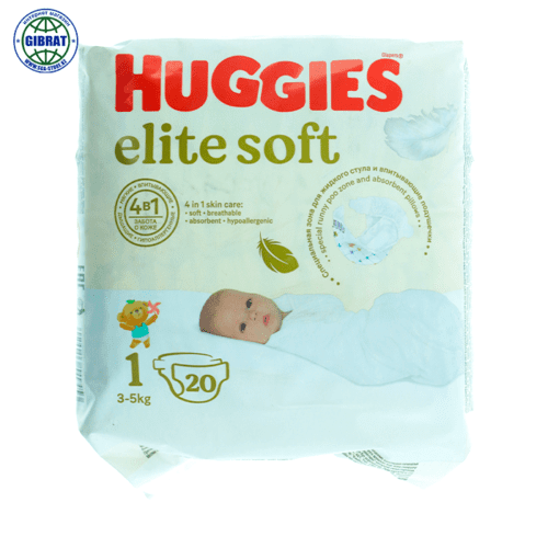 Подгузники HUGGIES, размер-1, в упаковке-20шт.